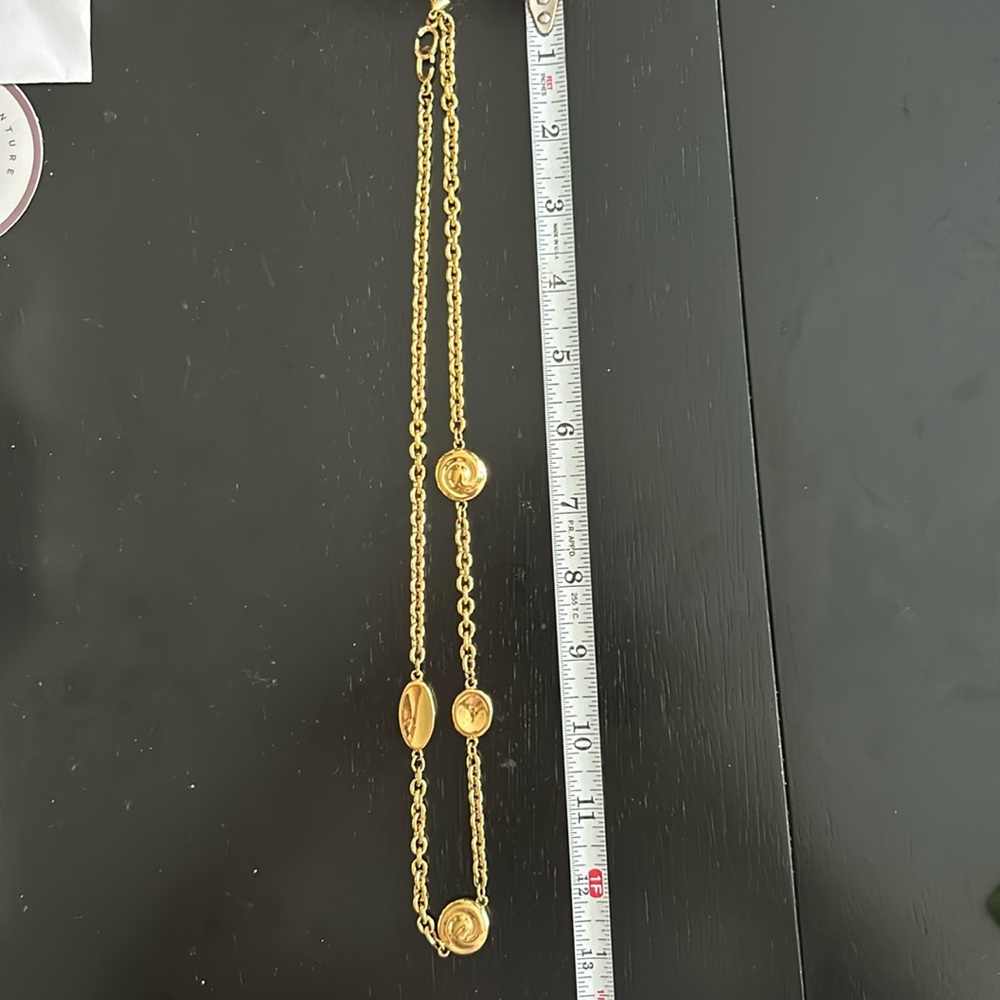Gold chain and disk necklace